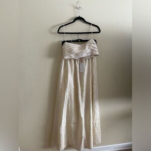 NWT $428 Reformation Carlow Two Piece Buttercream Maxi Dress Top Skirt